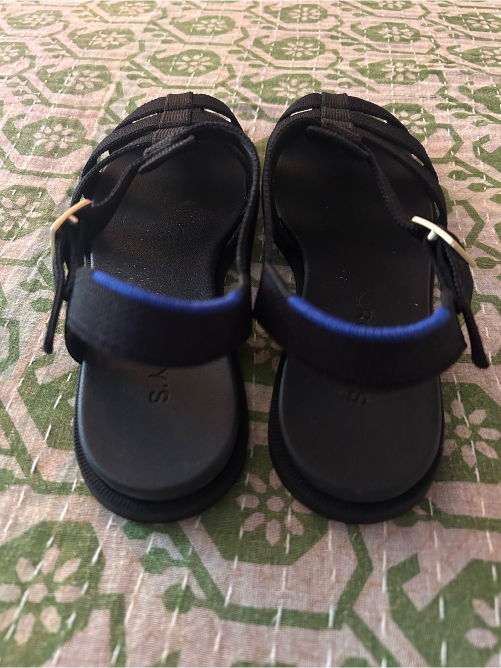 Rothy's Black Woven Fishermen Sandals/ Buckle Ankle Strap NWT Size 7.5 - Picture 4 of 10